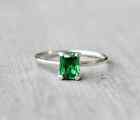 Emerald Gemstone Ring Handmade 925 Silver Statement Perfect Ring All Size MK1009