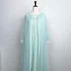 Vintage Miss Elaine Seafoam Nylon Nightgown Robe Peignoir Set