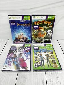 Lot of 4 All Brand New Sealed Xbox 360 Kinect Games | Dance Disneyland Sports