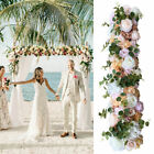 Artificial Silk Flower Row Panel Wedding Draping Floral Garland Backdrop 100cm