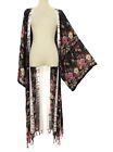 Plus size Boho Hippie Floral Kimono Tassel Cardigan Rayon Duster Bohemian Style