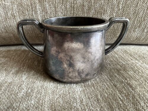 Antique CUNARD Line silverplate sugar bowl by Elkington