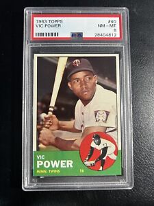 New Listing1963 Topps Series 1 #40 Vic Power Twins PSA 8