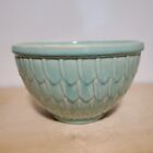 Vintage McCoy Blue Turquoise Fish Scale Pattern Bowl Approx  8