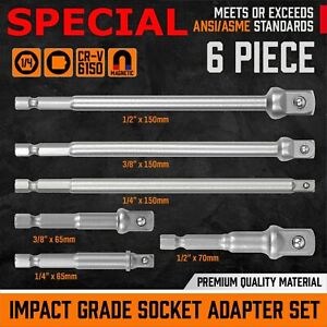 6PC Impact Grade Power Drill Socket Adapter Set 6