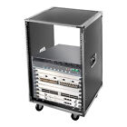 16U Cabinet Rolling Network Rack Audio Studio Video Telecom Equipment Rack Black