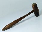 Antique Wooden Judge Or Auctioneer Gavel With Brass Caps & Hand Carved Design