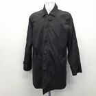 Jasper Conran Trench Coat Jacket Mens L Black Zip Button Smart Work RMF05-RP