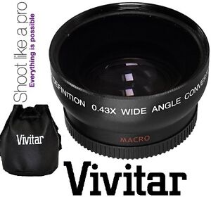 Hi-Def Wide Angle Lens With Macro For Canon Vixia HF R72 R700 R70 R600 R62 R60