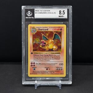1999 Pokémon Shadowless Charizard 1st Edition Base Set Holo Card #4 - BGS 8.5