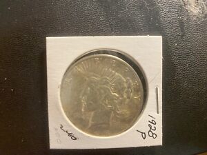 1928-P Silver Peace Dollar Very Fine Uncleaned