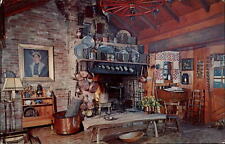 New ListingFleetwood Pennsylvania Glockenspiel SCARCE lobby view fireplace rustic postcard