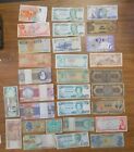 Grouping of 30 Vintage Foreign Notes Paper Money Brasil Japan Scotland Bahamas +