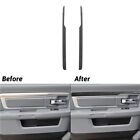 2X Carbon Fiber Interior Rear Door Panel Cover Trim For Dodge Ram 1500 2013-2015