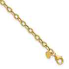 14K Yellow Gold Polished Fancy Flat Cable Link Bracelet 7.5 inch