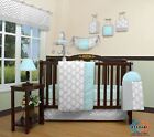 12PCS Bumperless   Glacier Blue Baby Nursery Crib Bedding Sets
