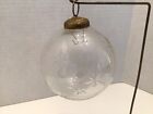 Kugel Etched Stars 4” Glass Antique Ornament Early 1900’s
