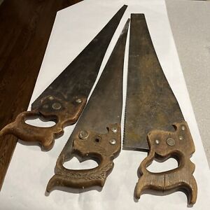 Lot of 3 Old Vintage DISSTON & SONS / WARRENTED SUPERIOR   Hand Saws