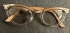 1950s 60s Cat Eye Vintage Aluminum Eyeglasses Copper Bronze w/Jewels