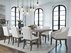 Modern Furniture - White & Gray Dining Table & 8 Faux Leather Chairs Set IC0D