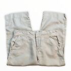 Old Navy Womens Tan Cropped Mid Rise Straight Leg Linen Pants Size 10