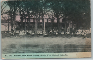 Vintage Postcard Arnold's Park Hotel Arnold's Park West Okoboji Lake Posted 1918