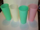Vintage Tupperware 107 Pastel Cups Tumblers 16oz Lot Of 4 Green Pink White