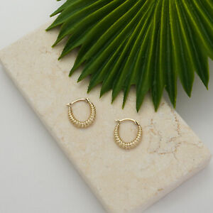 10K Gold Mini Arrow Diamond Cut Huggie Hoop Earrings - Jewelry for Women/Girls