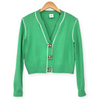 CAbi | Small | Wallis Green Jeweled Buttons Knit Cardigan Sweater Style #5459