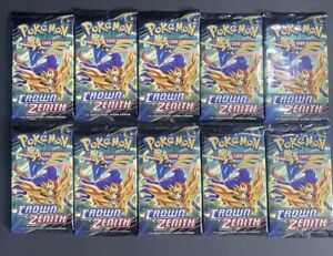 10 Crown Zenith Booster Packs POKEMON TCG Cards 10 Pack Lot Factory Sealed Lot