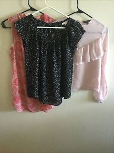 Lot of 3 Blouses Assorted Brands Express, Cabi & LC
