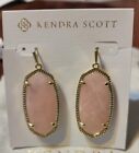 Kendra Scott Elle Gold Rose Quartz Drop Earrings NWT $65