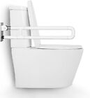 Toilet Bathroom 24 Inch Flip Up Grab Bars Handicap Rail Without Support Rod