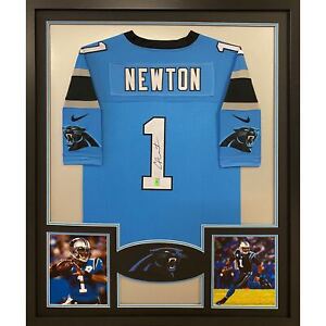 Cam Newton Framed Jersey GTSM Autographed Signed Carolina Panthers
