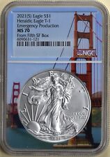 2021 (S) American Silver Eagle Type 1 NGC MS 70 (San Francisco Themed Holder)