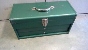 Vintage Toolbox VERY GOOD Condition Top Shelf + 2 Drawers Mechanic Machinist