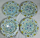 Set of 4 Laurie Gates Melamine Moroccan Boho Floral Salad Bread Plates 8 3/4