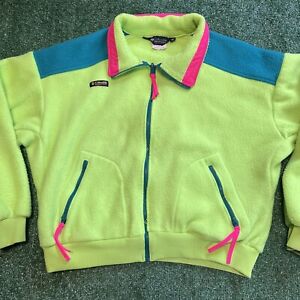 Vtg 80s Columbia Neon Fleece Jacket Sz XL Retro Pile Synchilla Ski Vaporwave ACG