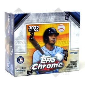 2022 Topps Chrome Baseball Jumbo HTA Hobby Box Sealed! 5 Autos! Silver Pack!