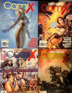 Penthouse Comix Magazine Lot #3 #5 #6 #9 1994, 1995 Adam Hughes Adults Only!