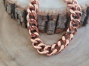 Pure Solid Copper Bracelet Arthritis Cuban Chain Curb Link Rider 9.5mm Bracelet