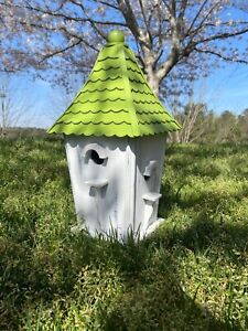 Wooden Bird Houses Outside Decorative Standing Birdhouse Spring for Yard Garden