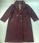 Vintage Alorna Super Fina Burgundy Wool Trench Coat Women's 44 Made In USA