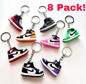 Nike Air Jordan Shoe Keychain 3D Mini Sneaker Charm (Pack of 8)