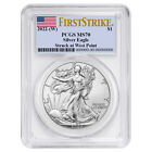 2022 (W) $1 American Silver Eagle PCGS MS70 FS Flag Label