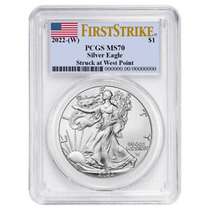 2022 (W) $1 American Silver Eagle PCGS MS70 FS Flag Label