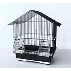 House Style Small Bird Metal Cage, with Removable Pull-out Tray, Black