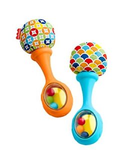 Maracas,Set of 2 Newborn Toys, Blue&Orange, Rattle ‘n Rock Maracas,0-6 Months​​​
