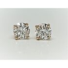 14k Yellow Gold SI1-SI2 0.65 CT Natural Diamond Stud Earrings with Screw Backs*