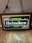 Vintage Heineken Beer Lighted Sign 7.25x12.25 Bar Wall Decor Man Cave NOS